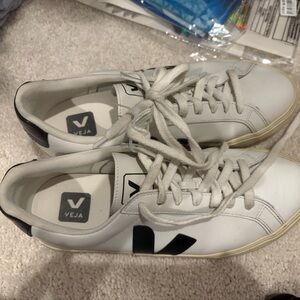 White and black veja sneakers